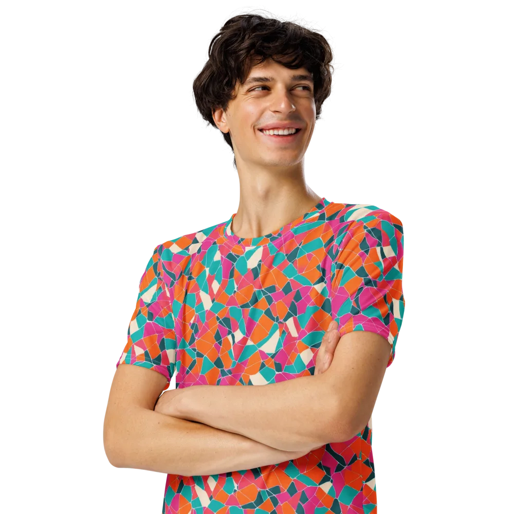 Prism Shatter on Men's Crew Neck T-Shirt — Left Front