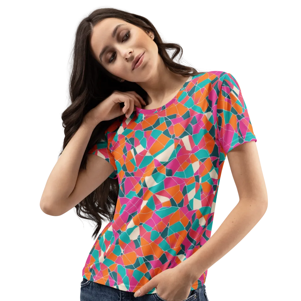 Prism Shatter on Women's Crew Neck T-Shirt — Left Front