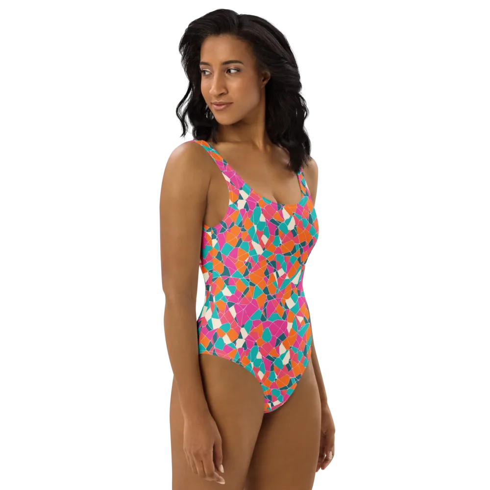 Prism Shatter on One-Piece Swimsuit — Right