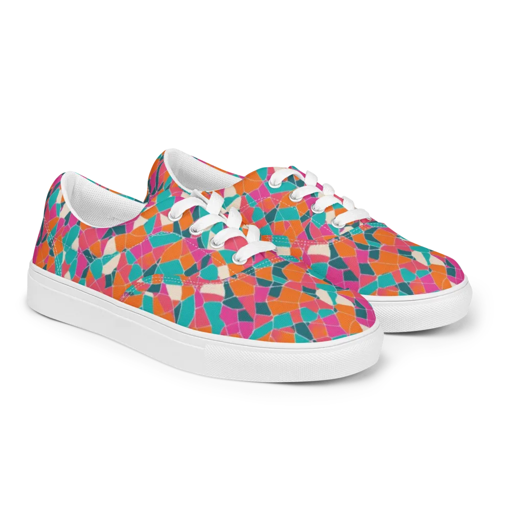 Prism Shatter on Men's Lace-Up Canvas Shoes — Right Front