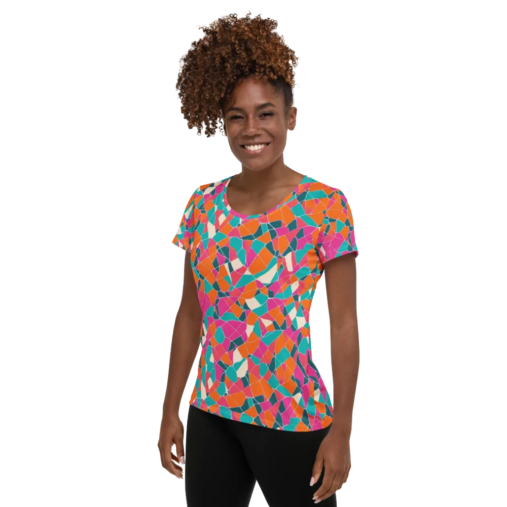 Prism Shatter on Women's Athletic T-Shirt — Left