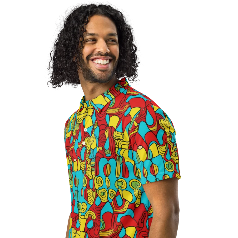 Chromatic Curio on Men's Slim Fit Polo Shirt — Left Front