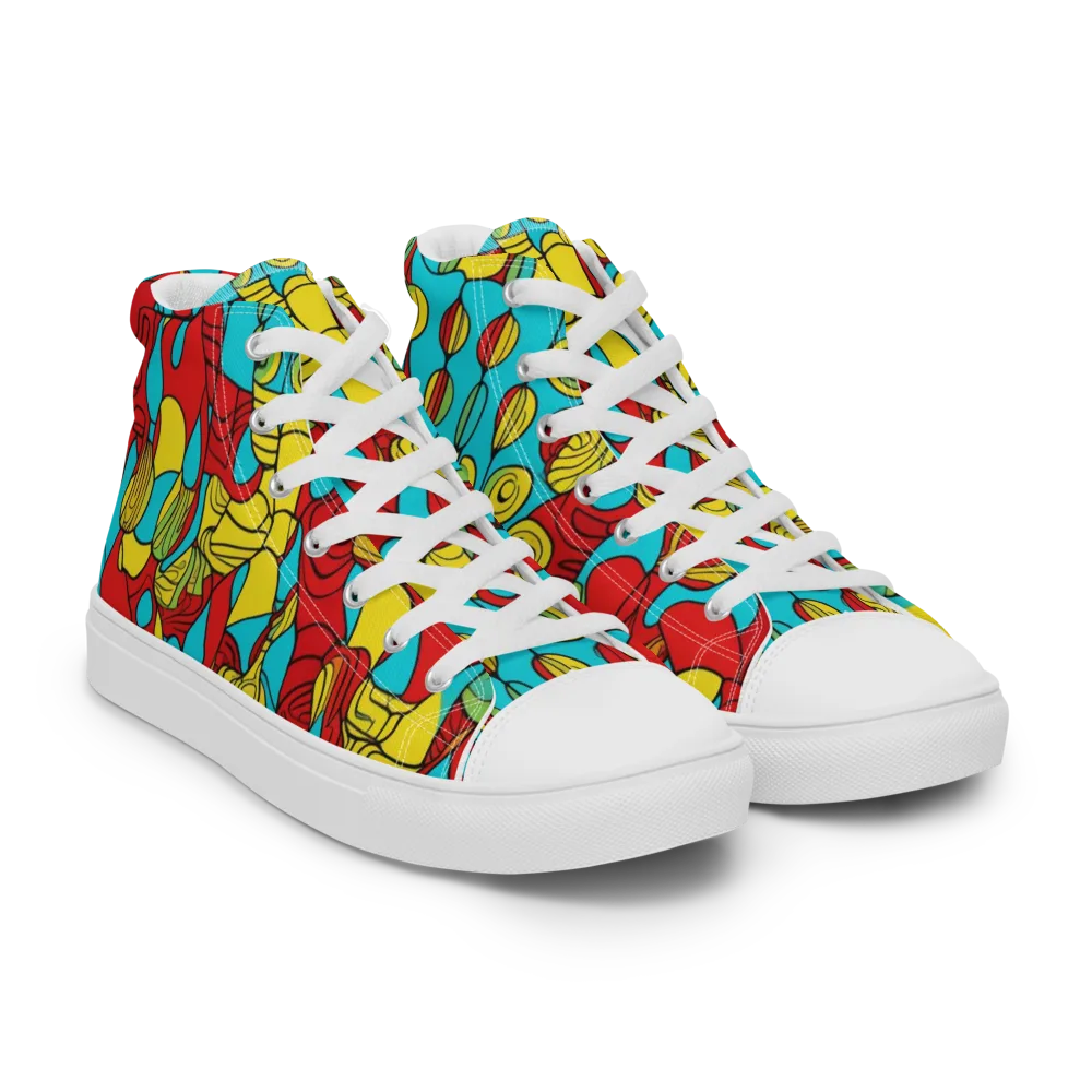 Chromatic Curio on Men's High Top Canvas Shoes — Right Front