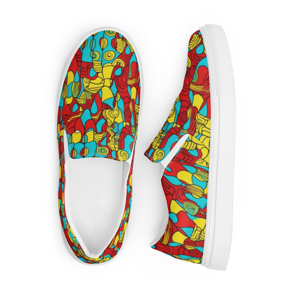 Chromatic Curio on Men's Slip-On Canvas Shoes — Front