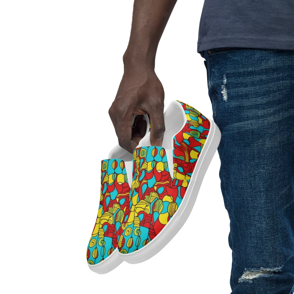 Chromatic Curio on Men's Slip-On Canvas Shoes — Left Front