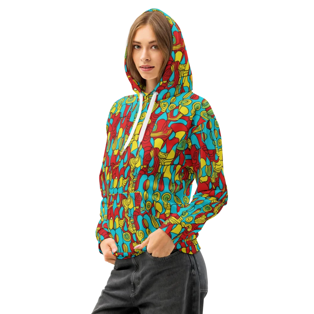 Chromatic Curio on Cotton Hoodie — Left Front