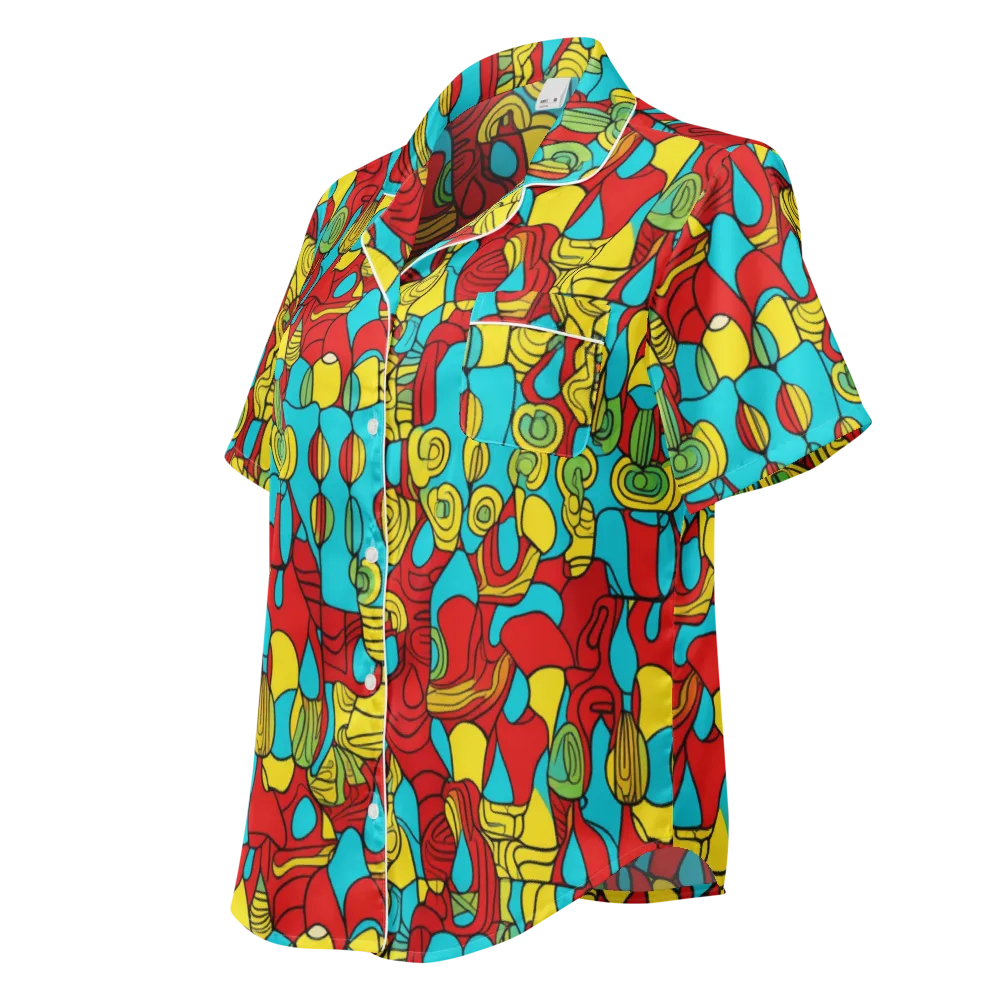 Chromatic Curio on Women's Short Sleeve Pajama Top — Left Front