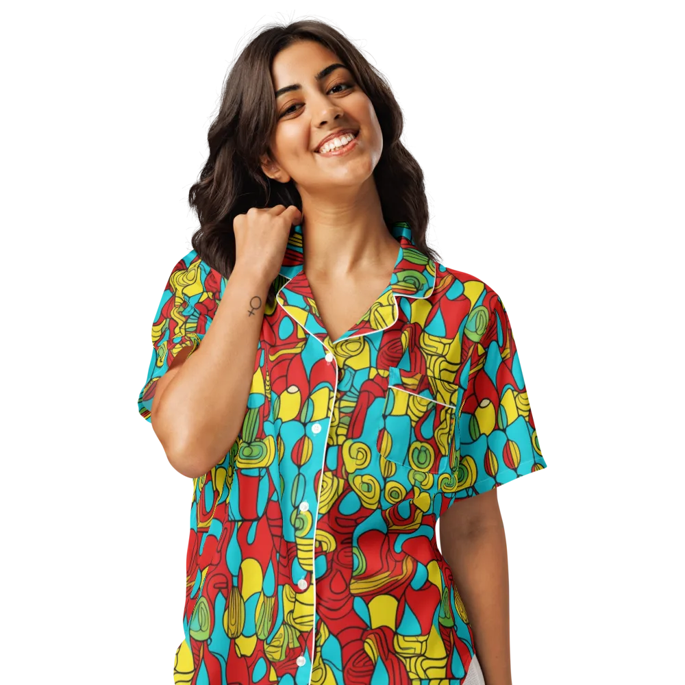Chromatic Curio on Women's Short Sleeve Pajama Top — Front