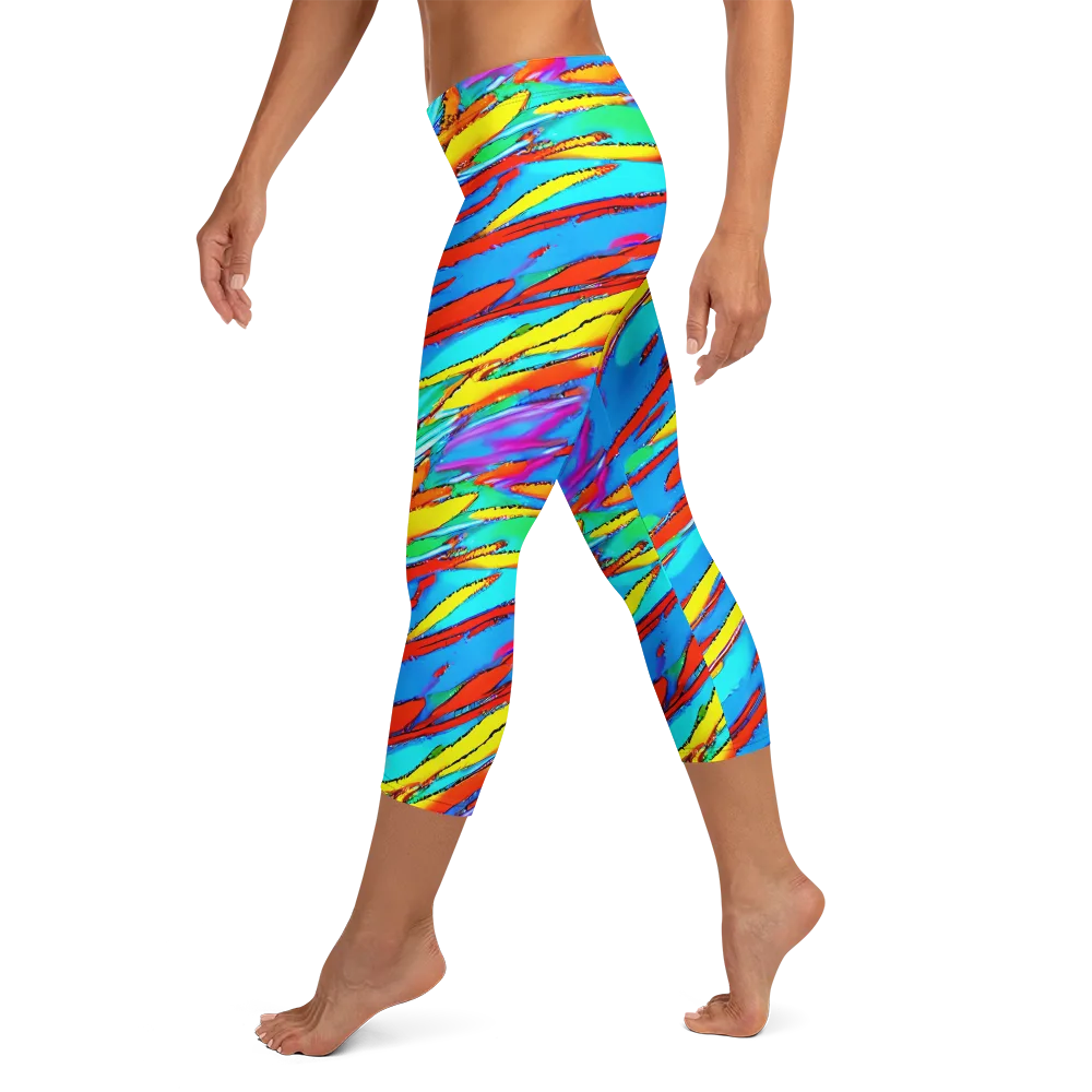 Azure Impact on Capri Leggings — Left