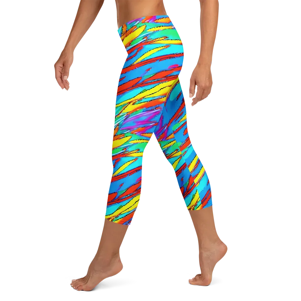 Azure Impact on Capri Leggings — Left