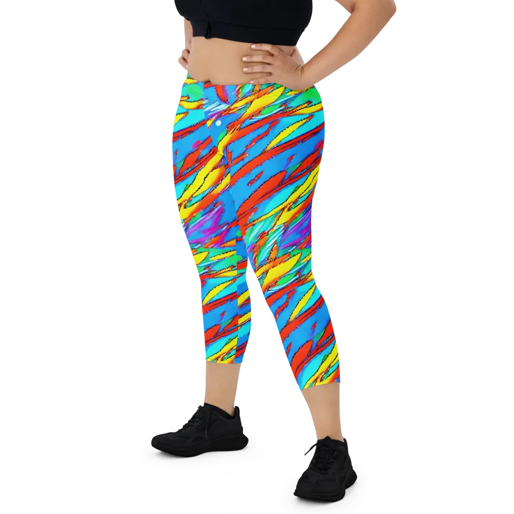Azure Impact on Capri Leggings — Front