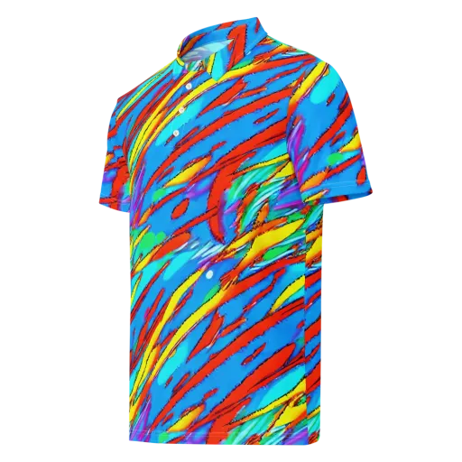 Azure Impact on a Men's Slim Fit Polo Shirt