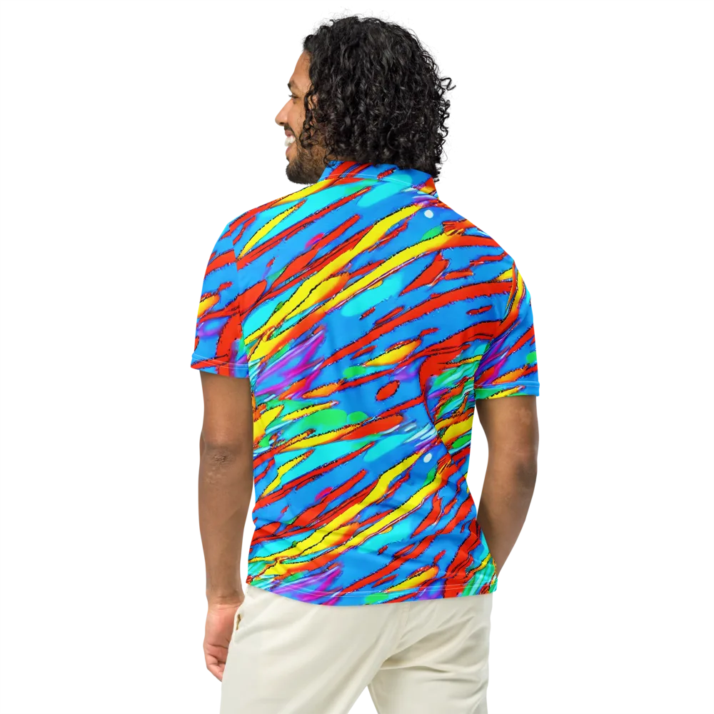 Azure Impact on Men's Slim Fit Polo Shirt — Back