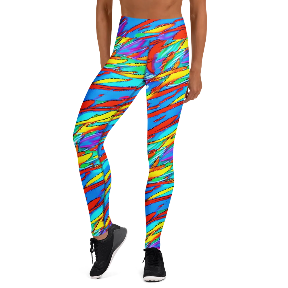 Azure Impact on Yoga Leggings — Front