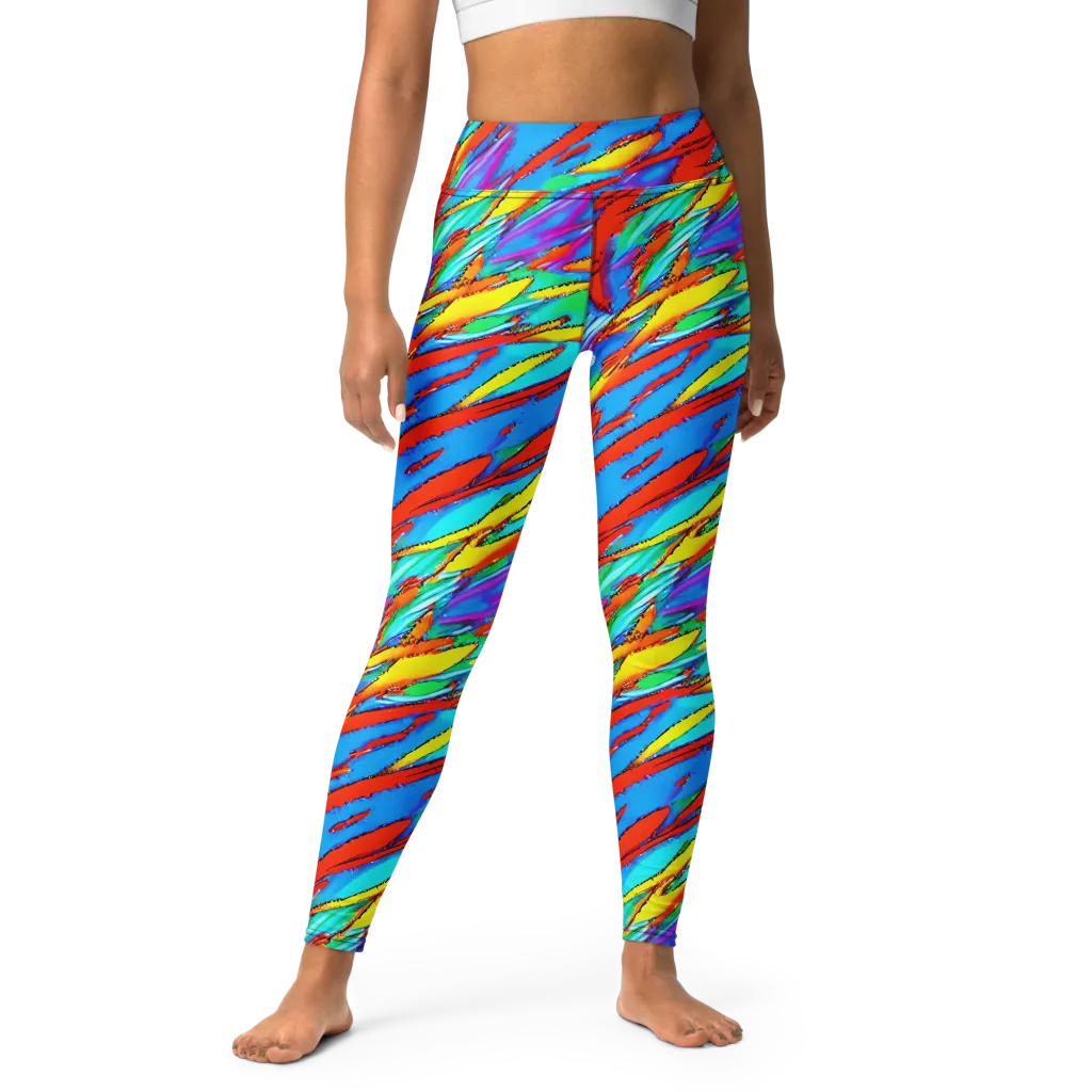 Azure Impact on Yoga Leggings — Front