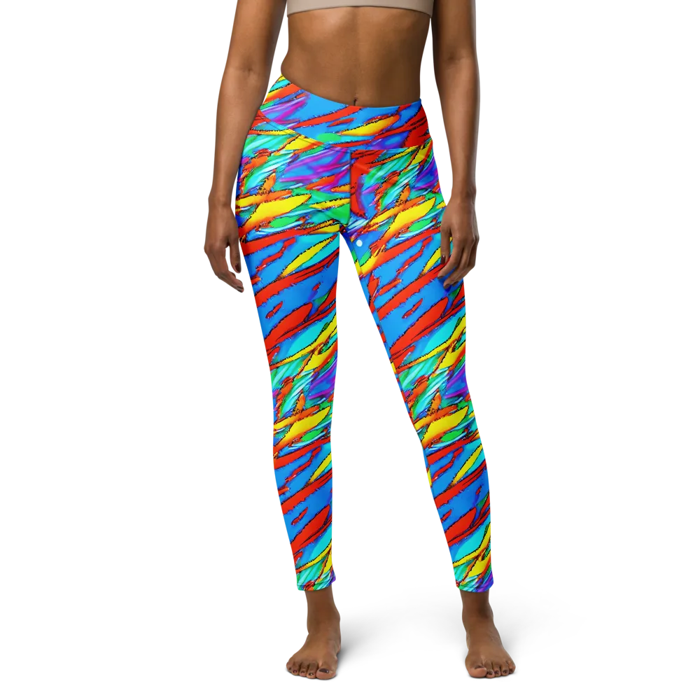 Azure Impact on Yoga Leggings — Front