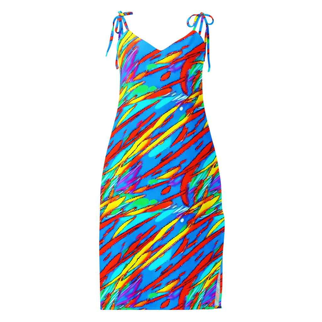 Azure Impact on Slip Dress — Front