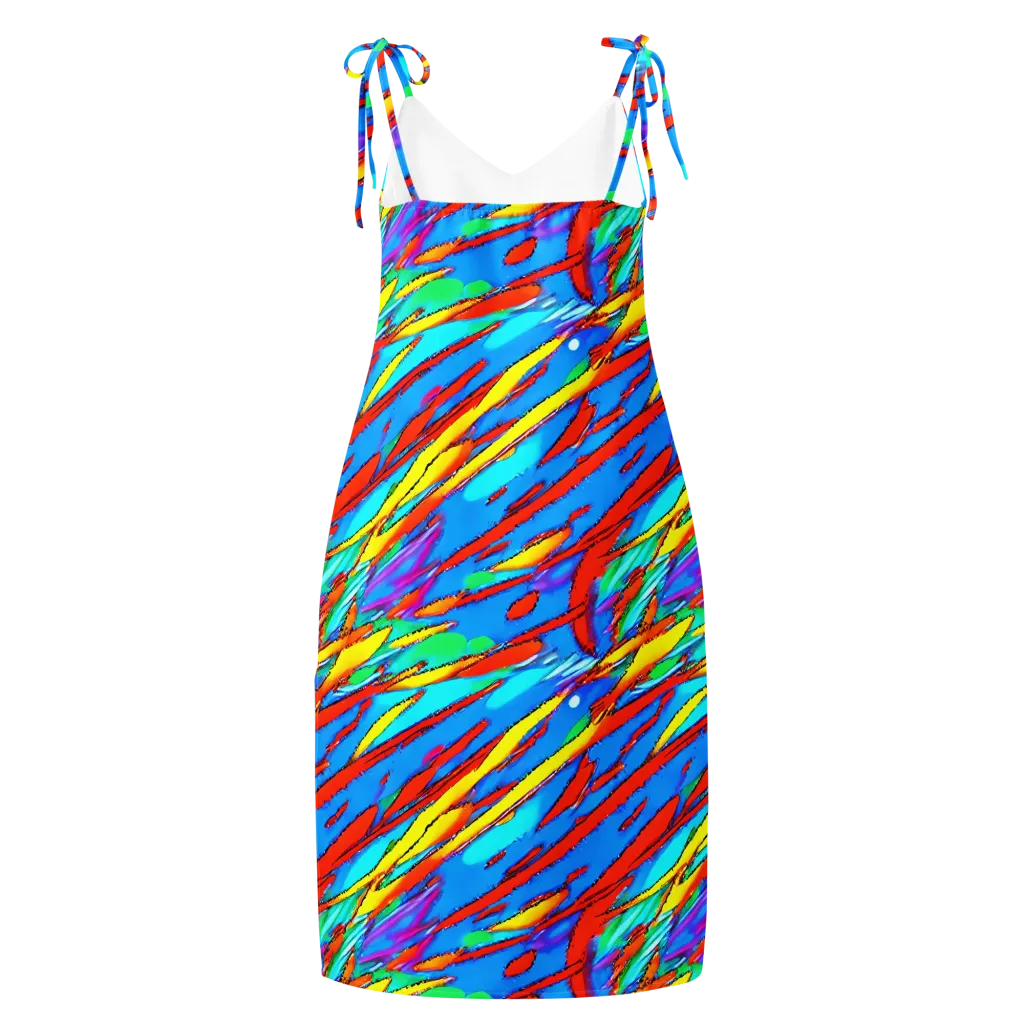 Azure Impact on Slip Dress — Back