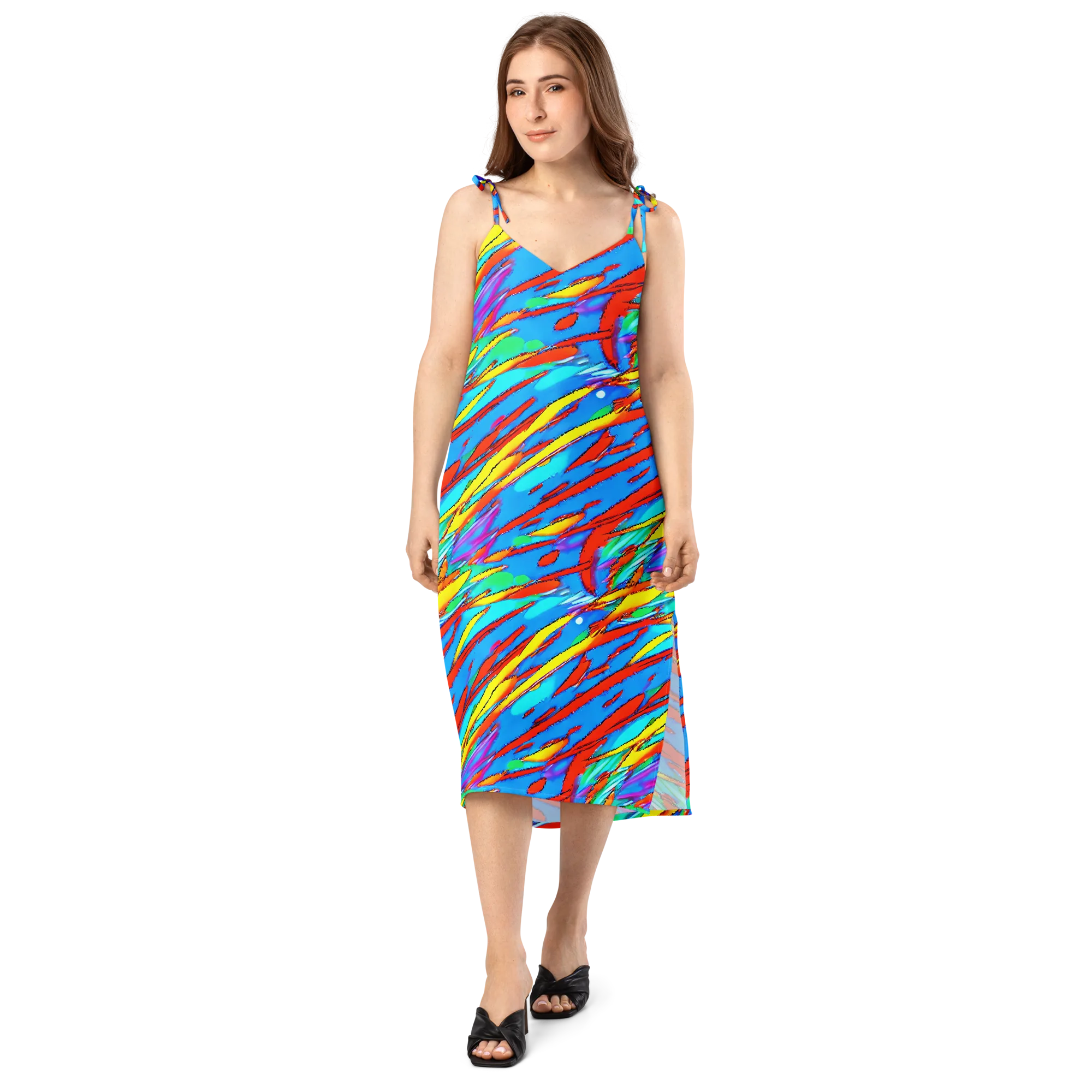 Azure Impact on Slip Dress — Front
