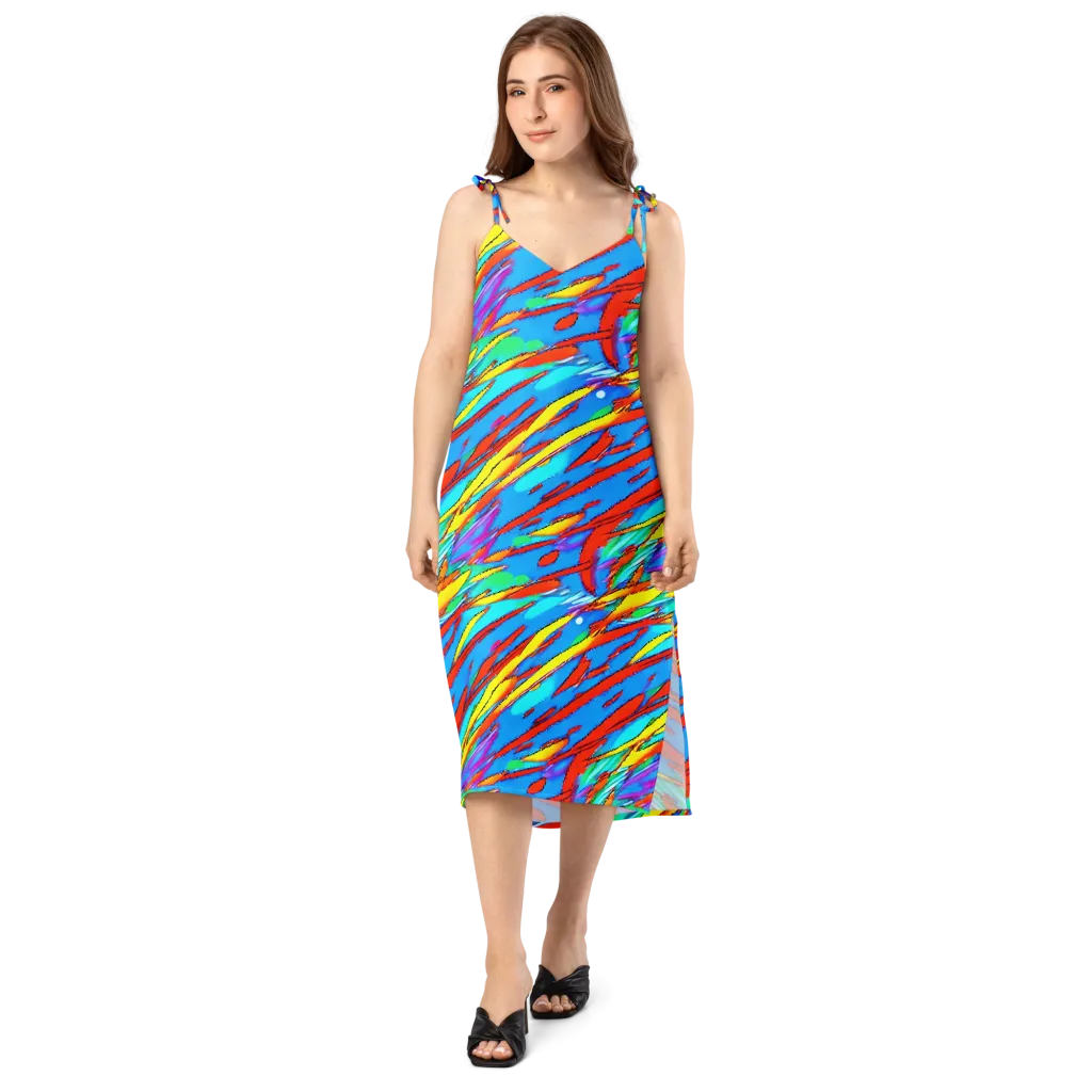 Azure Impact on Slip Dress — Front