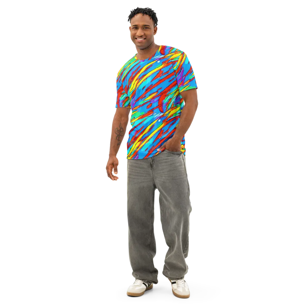 Azure Impact on Men's Cotton Crew Neck T-Shirt — Front