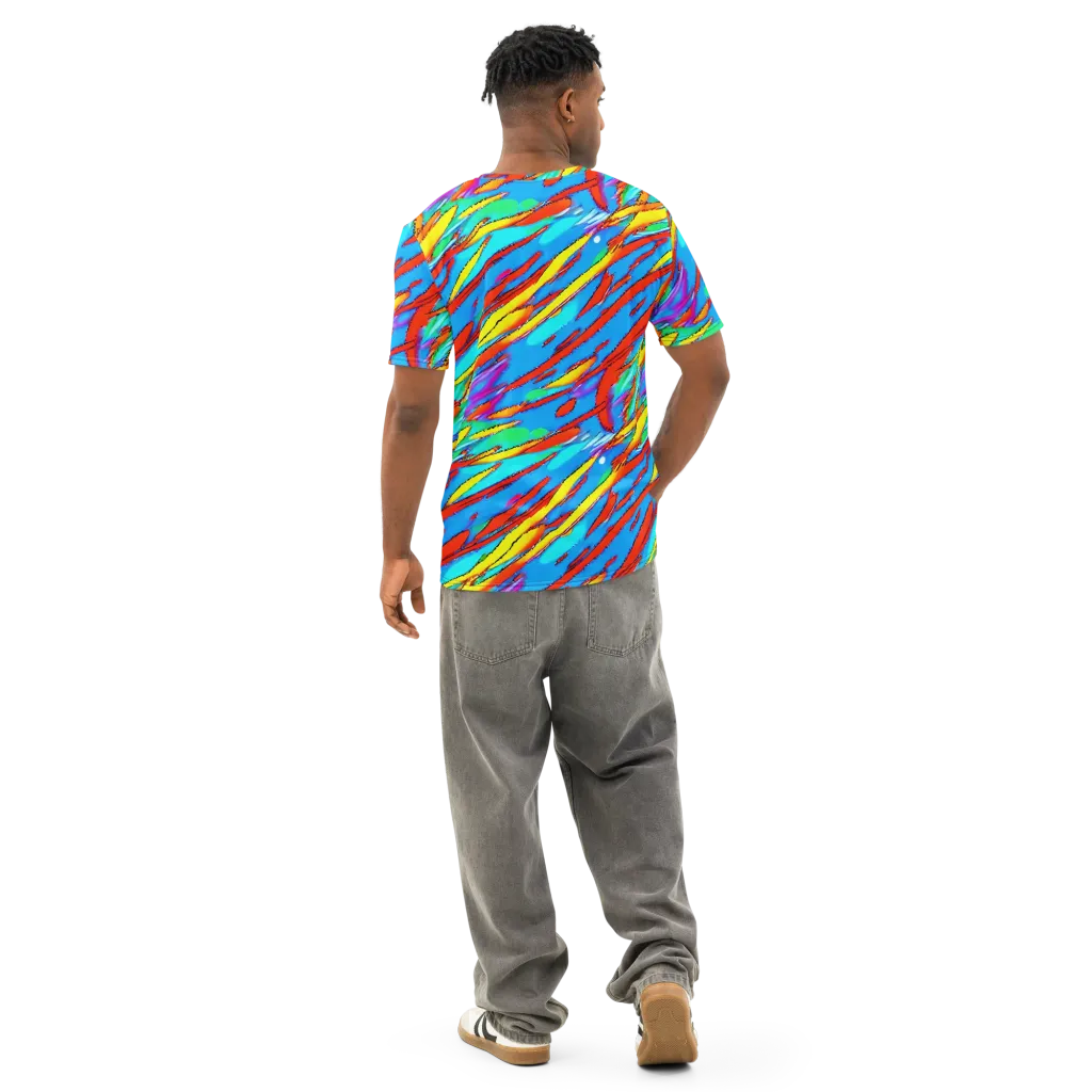Azure Impact on Men's Cotton Crew Neck T-Shirt — Back