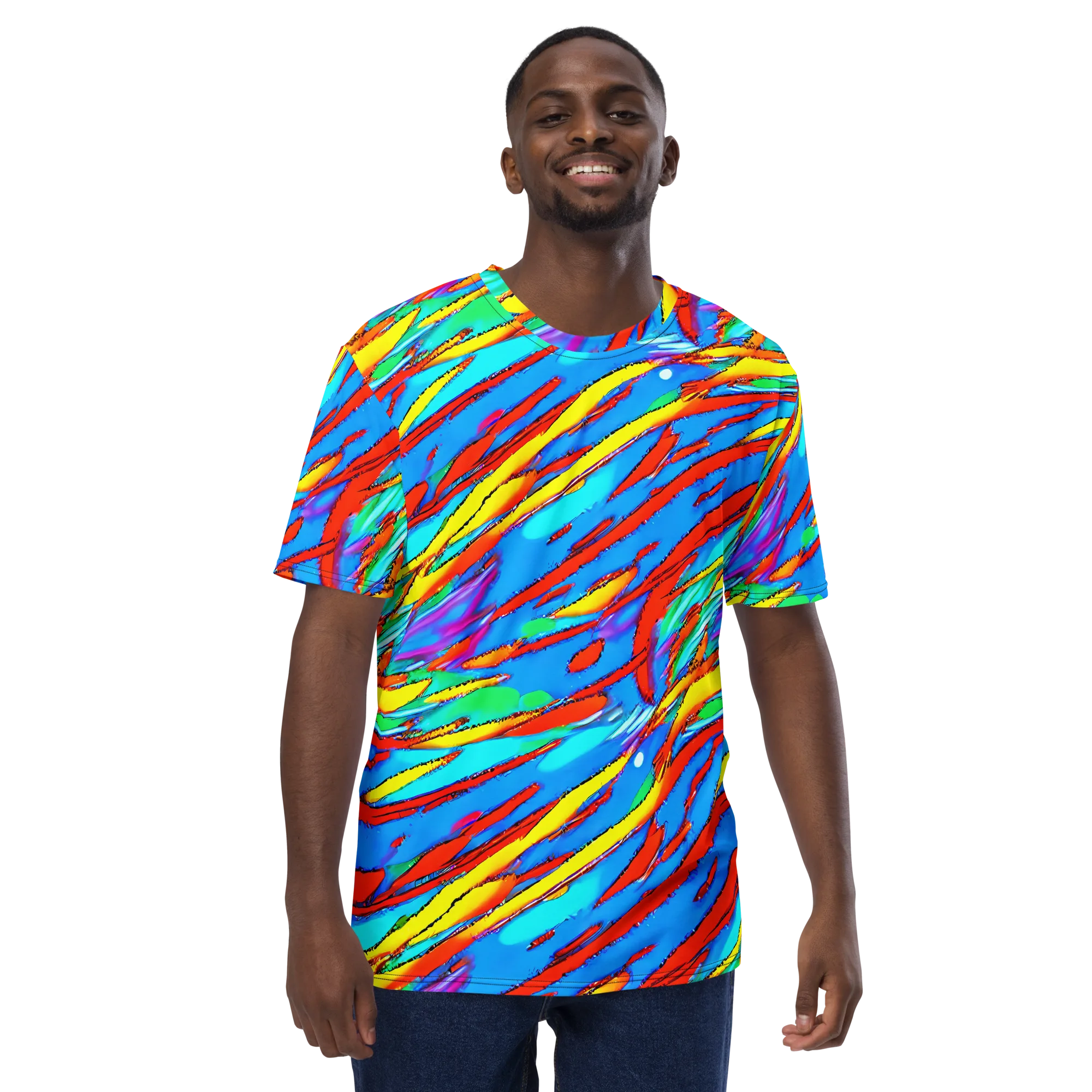 Azure Impact on Men's Crew Neck T-Shirt — Front