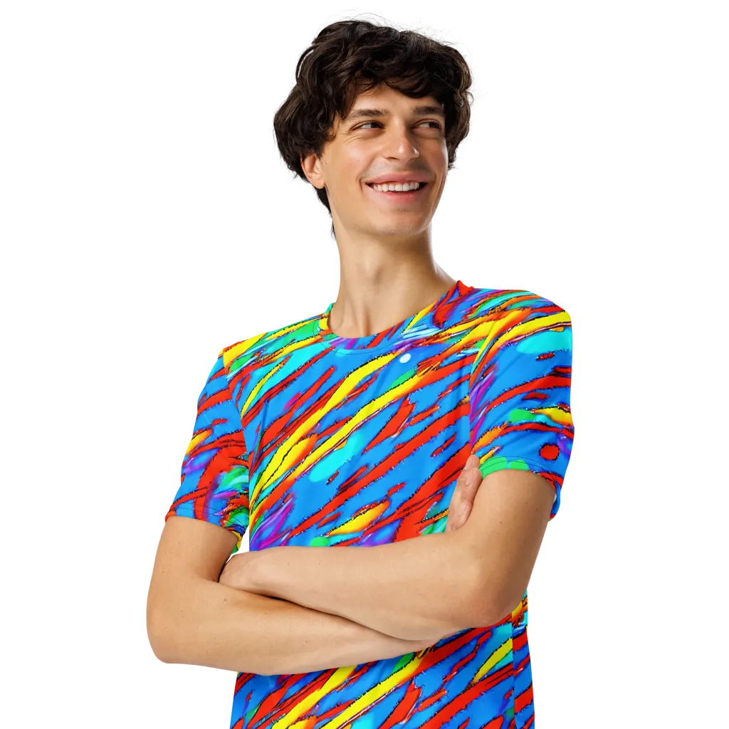 Azure Impact on Men's Crew Neck T-Shirt — Left Front