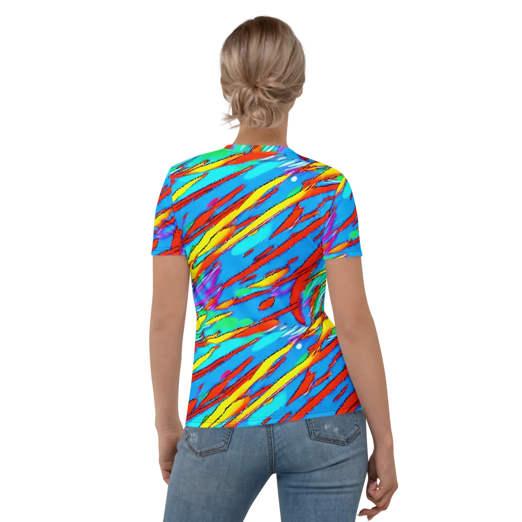 Azure Impact on Women's Crew Neck T-Shirt — Back