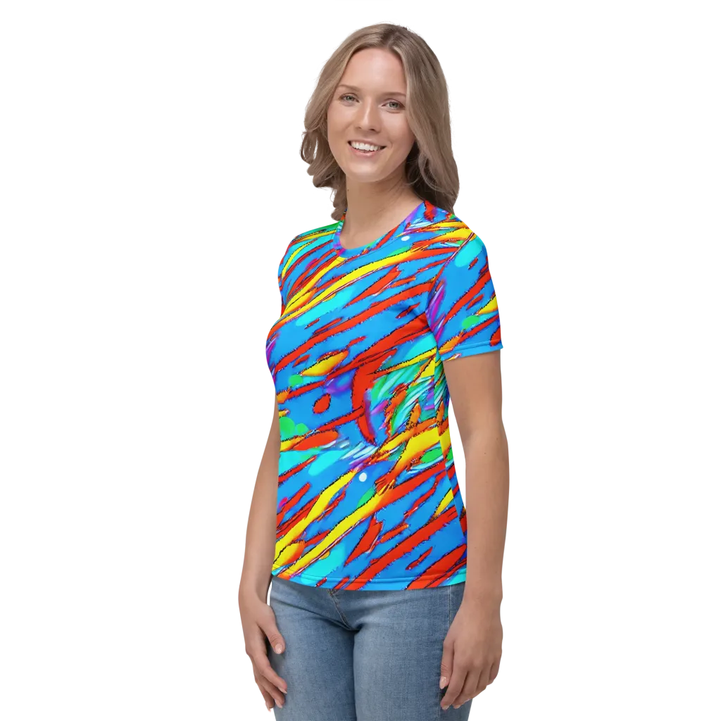 Azure Impact on Women's Crew Neck T-Shirt — Left