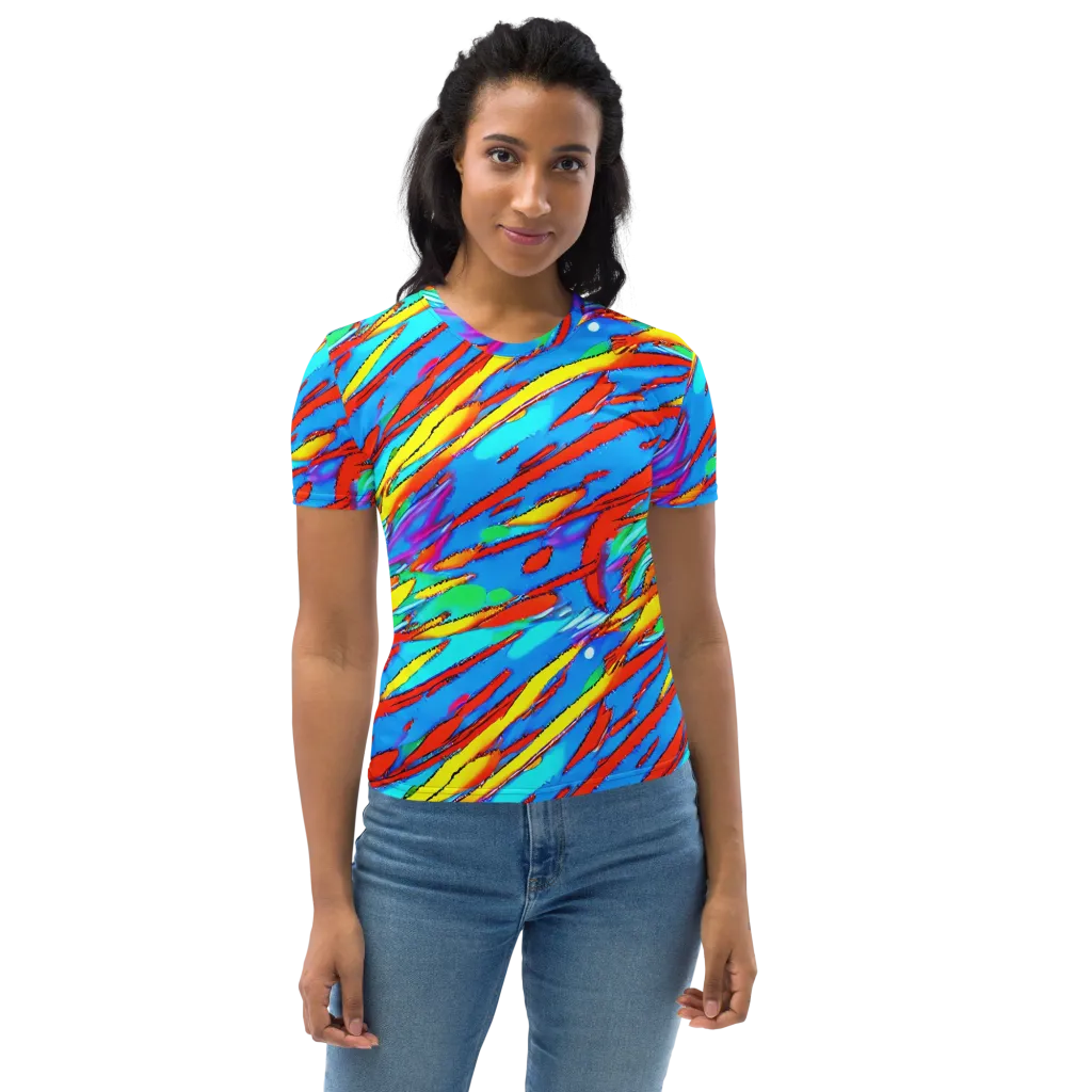 Azure Impact on Women's Crew Neck T-Shirt — Front