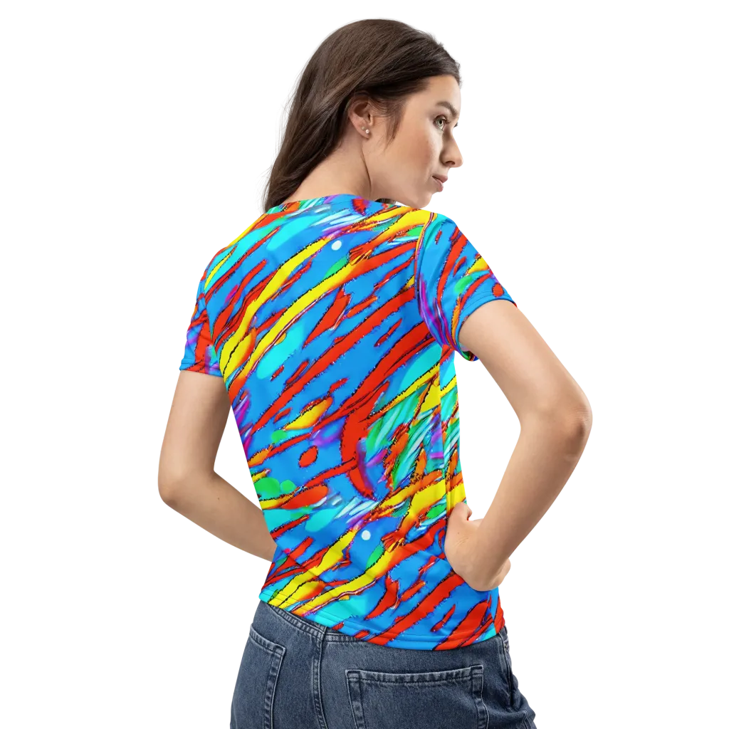 Azure Impact on Women's Crew Neck T-Shirt — Back