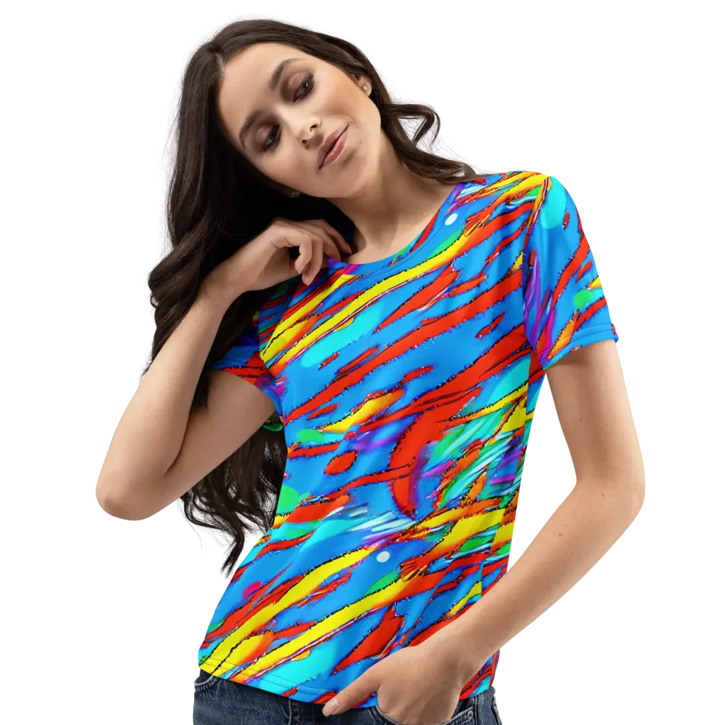 Azure Impact on Women's Crew Neck T-Shirt — Left Front
