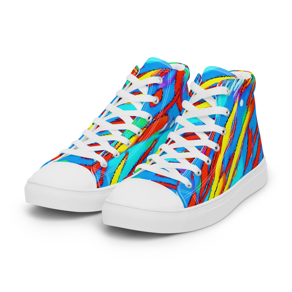 Azure Impact on Women's High Top Canvas Shoes — Left Front