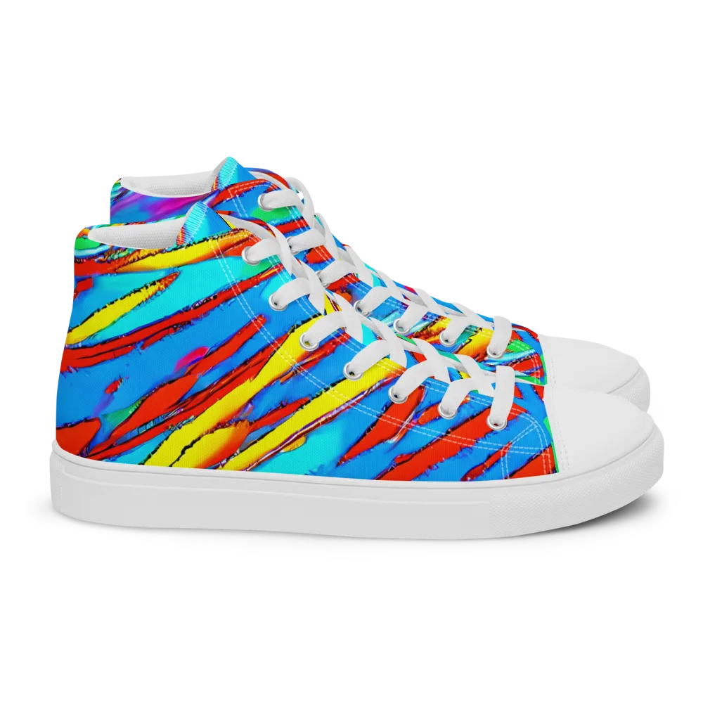 Azure Impact on Women's High Top Canvas Shoes — Right