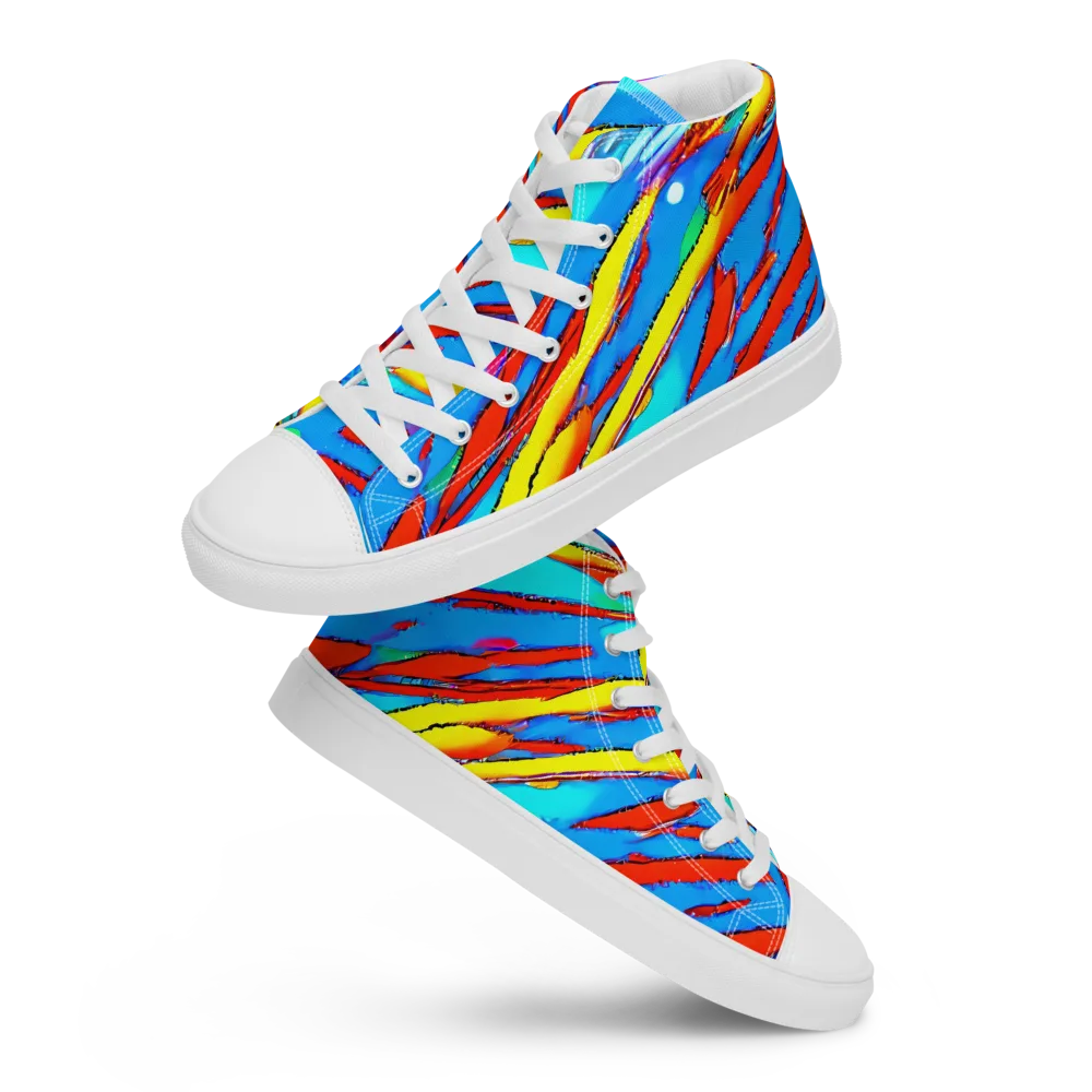 Azure Impact on Women's High Top Canvas Shoes — Front