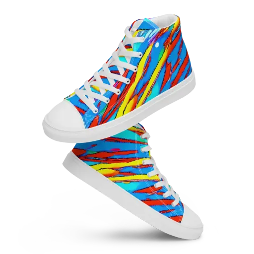 Azure Impact on a Women's High Top Canvas Shoes