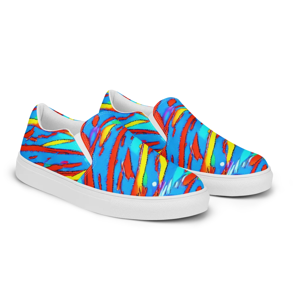 Azure Impact on Men's Slip-On Canvas Shoes — Right Front