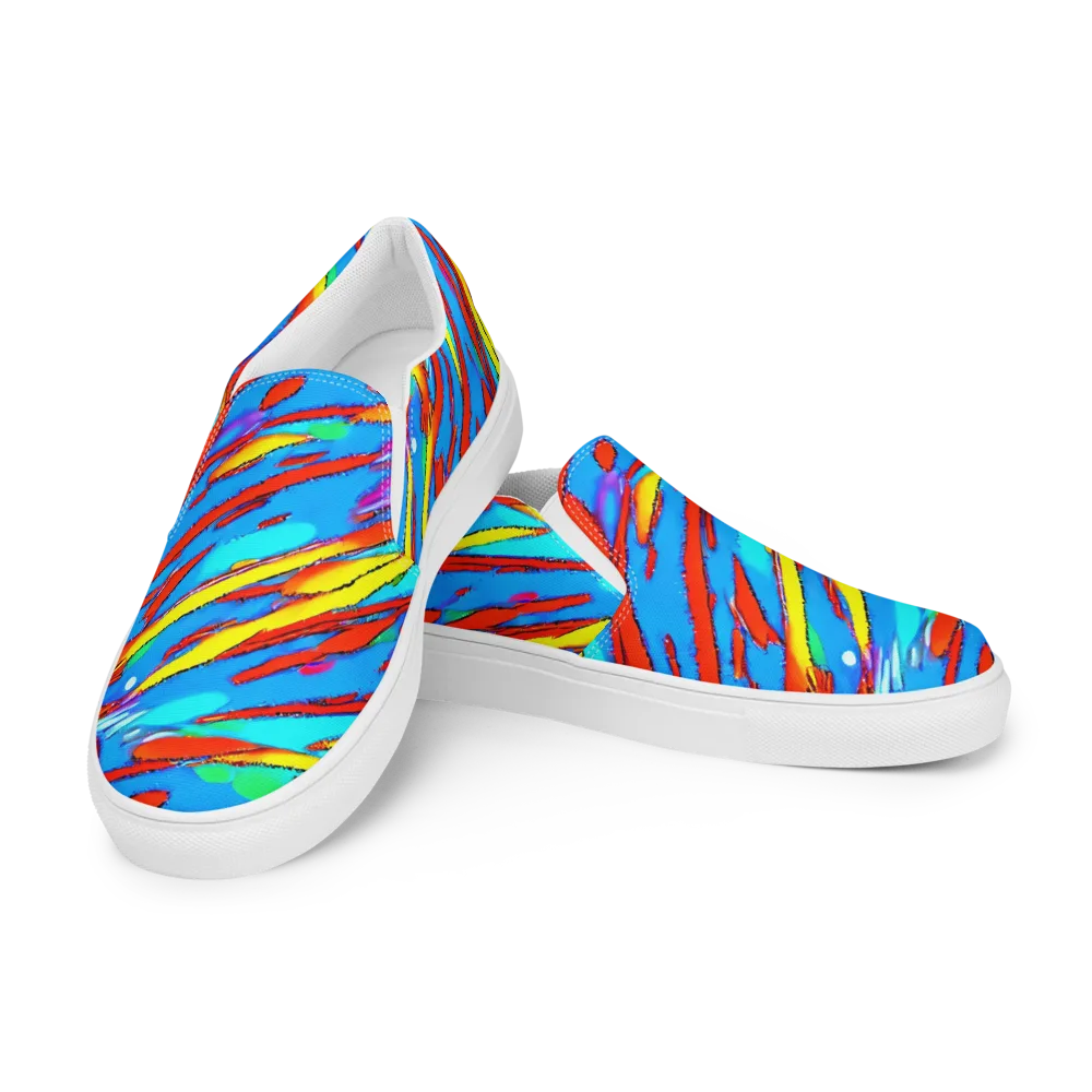 Azure Impact on Men's Slip-On Canvas Shoes — Left Front