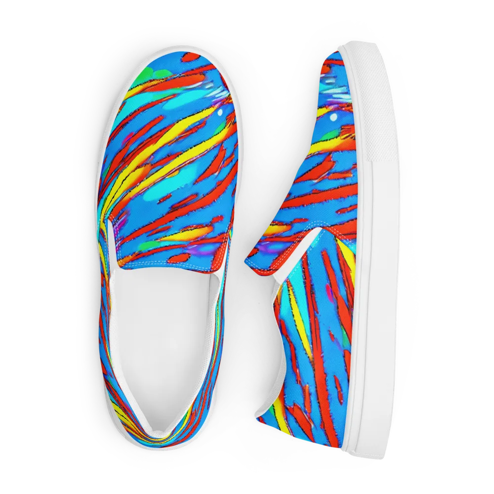 Azure Impact on Men's Slip-On Canvas Shoes — Front