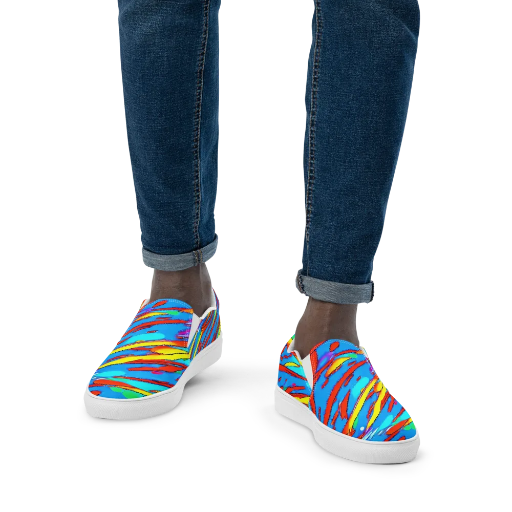 Azure Impact on Men's Slip-On Canvas Shoes — Front