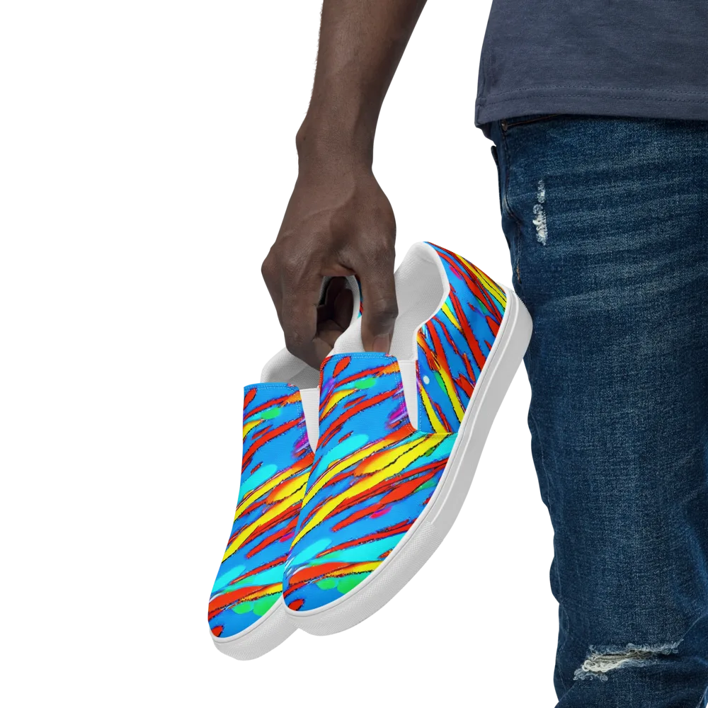 Azure Impact on Men's Slip-On Canvas Shoes — Left Front