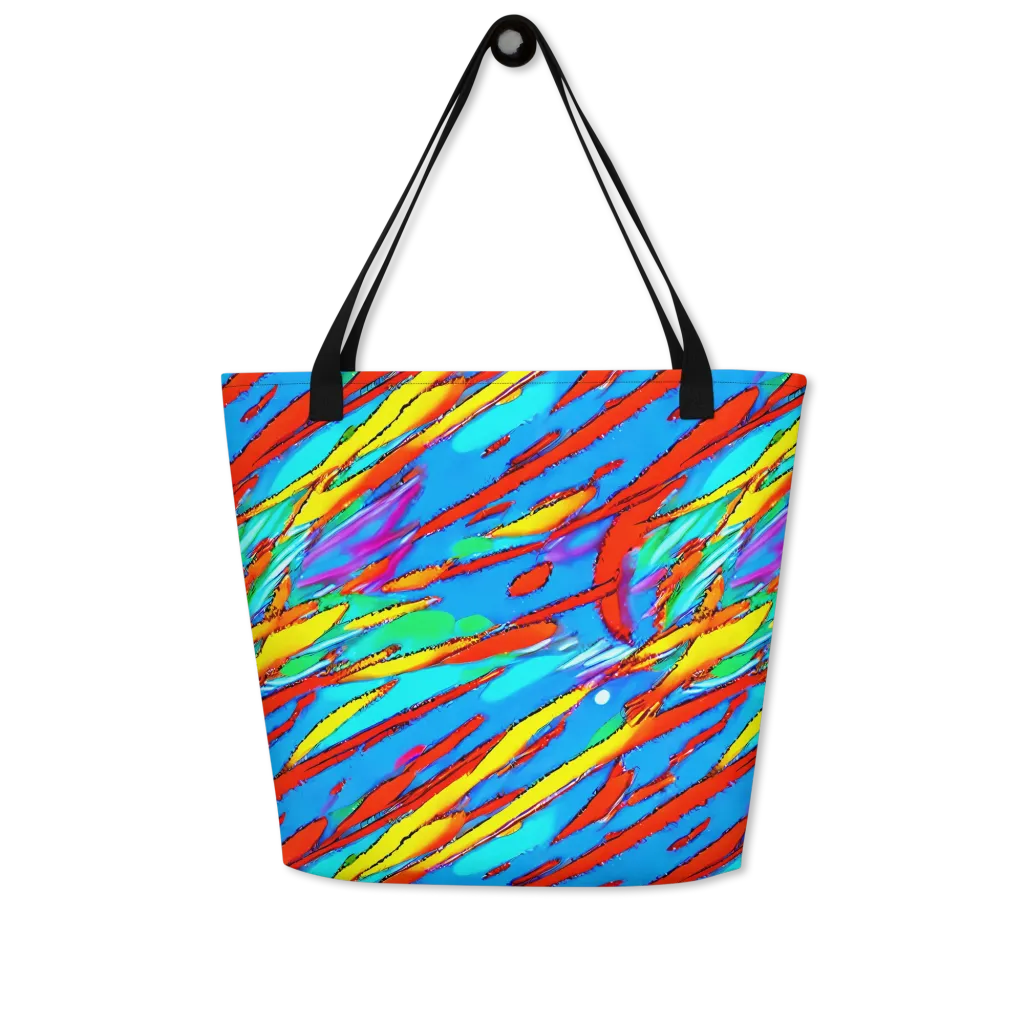 Azure Impact on Large Tote Bag W/ Pocket — Front
