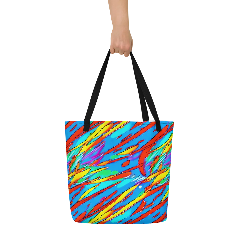 Azure Impact on Large Tote Bag W/ Pocket — Front