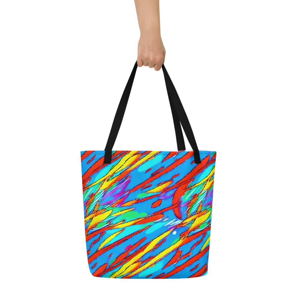 Azure Impact on Large Tote Bag W/ Pocket — Front