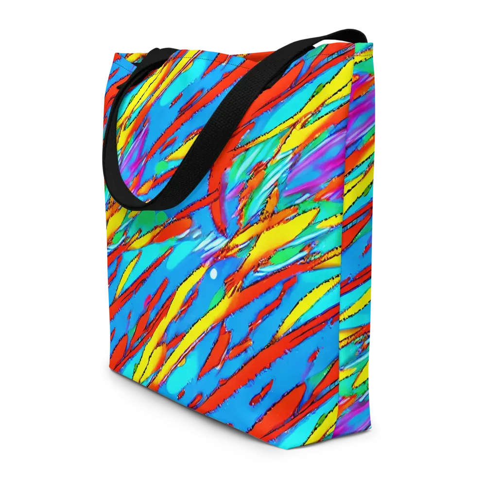 Azure Impact on Large Tote Bag W/ Pocket — Front