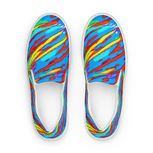 Azure Impact on a Women's Slip-On Canvas Shoes