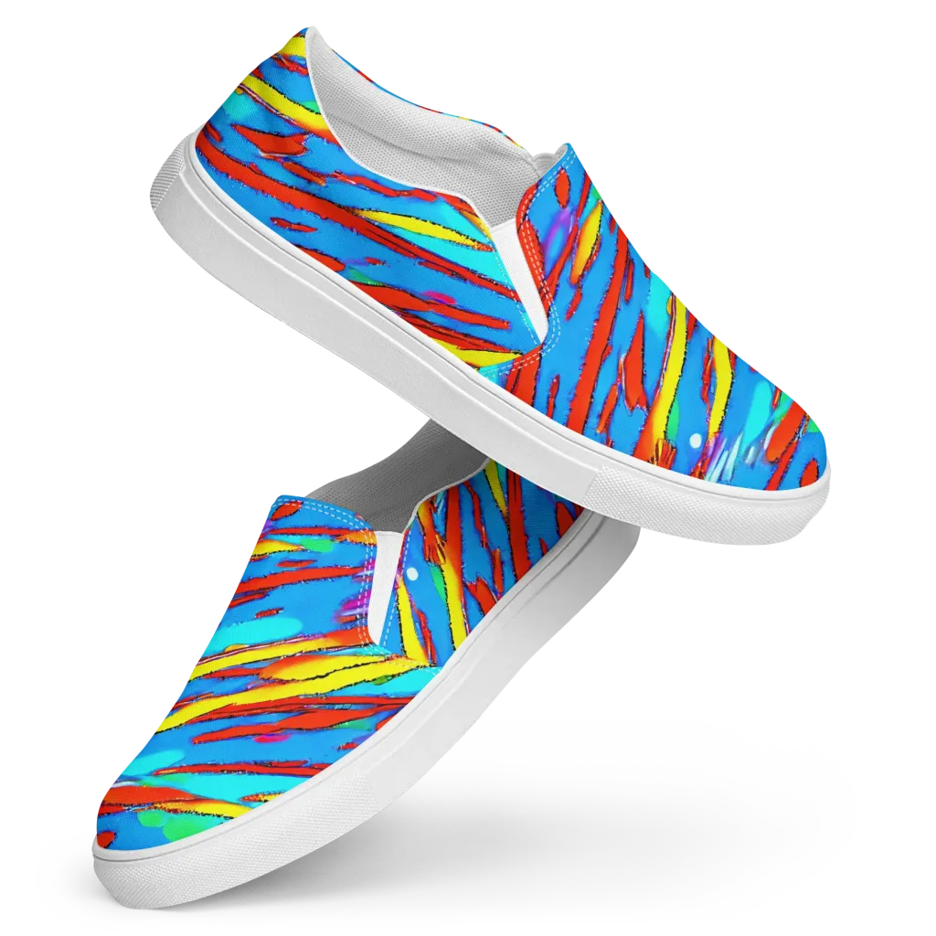 Azure Impact on Women's Slip-On Canvas Shoes — Front