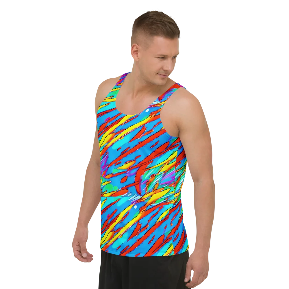 Azure Impact on Men's Tank Top — Left Front