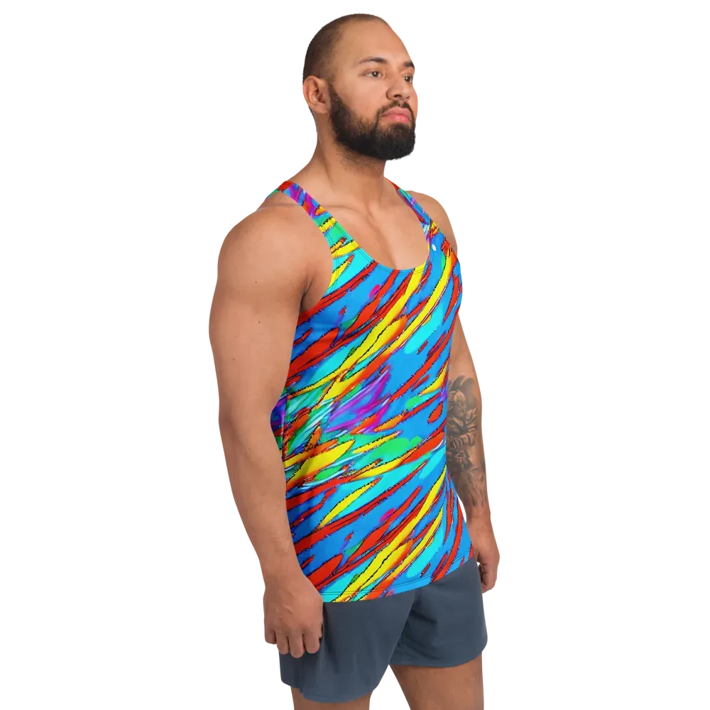 Azure Impact on Men's Tank Top — Right Front
